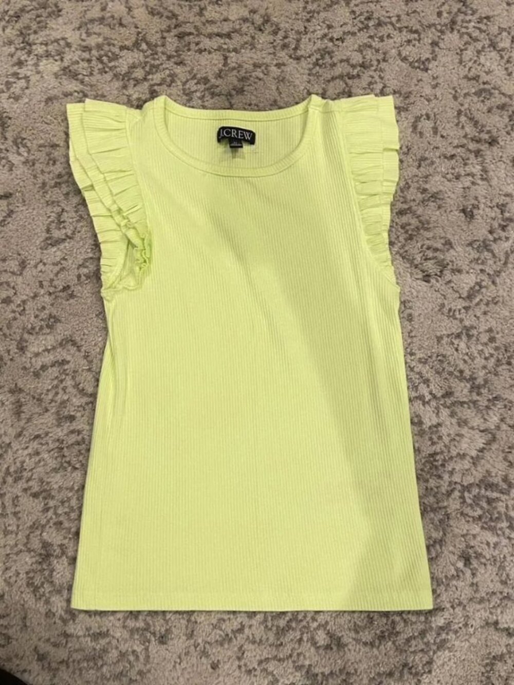 NWT J Crew Vintage Rib Ruffle T size Med